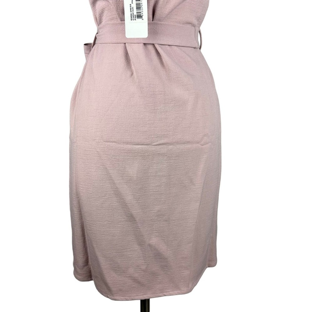 NWT New Anthropologie Pink Prairie Button Down Textured Slip Dress Waist Tie M - Picture 8 of 13